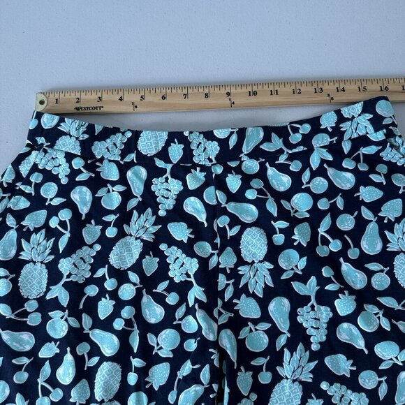 J Jill Wearever Shorts Size M Blue Fruit Print Pull On Pockets - Picture 10 of 11